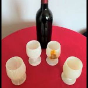 Onix Stone glasses wine set with Tray
